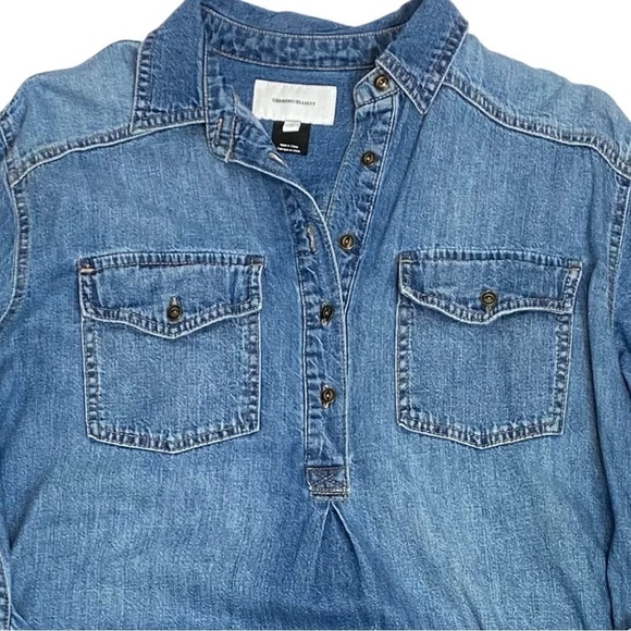 Current Elliott The Twist Denim Button Shirt Dress - Picture 6 of 11